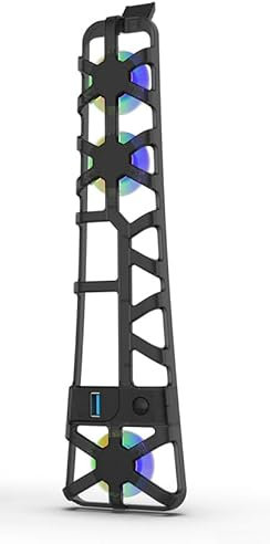 MeevrgR Ventilateur de refroidissement pour PS5 Pro - Lumière LED, 3 vitesses réglables, fonctionnement silencieux, matériau ABS, blanc/noir, installation facile (noir)