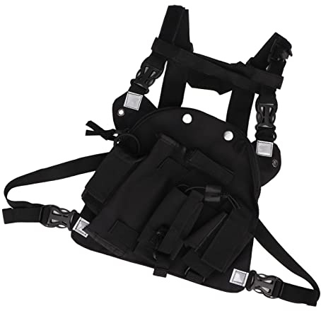 Radio Bröstväska, Radio-Coffre Radio Universal Harness Pack Oxford-tyg med Justerbar Svart Stray för 2-vägs Radiotillbehör