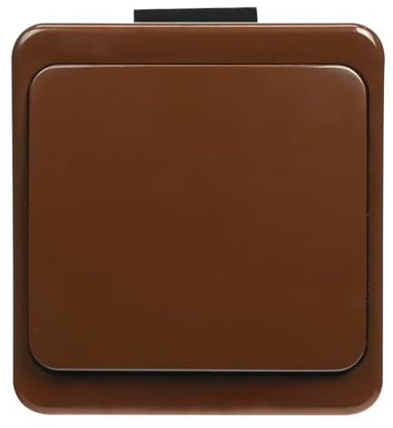 IP44 Aufputz Steckdose Schuko 1-fach, 2-fach, 3-fach, Ein/Ausschalter Serienschalter Wechselschalter Taster Kreuzschalter Feuchtraum Braun (Wechselschalter)