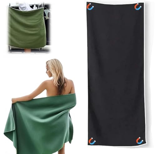 Hcnjn Toallas magnéticas para surfistas, toalla de baño magnética para exteriores, toalla de playa ligera y delgada de gran tamaño, 75 x 30 pulgadas, de secado rápido, forro polar coral sin arena con