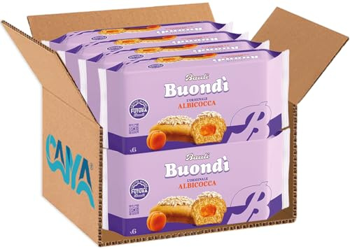 8X BauIi Buondì Originale Brioche a Lievitazione Naturale con Ripieno all'Albicocca 258g