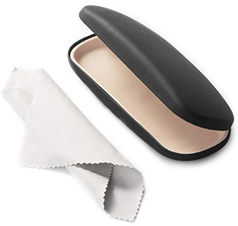 AkoaDa Glasses Case, Universal Neutral Glasses Case Hard Shell Case, Suitable for Small and Medium Lenses(Black)