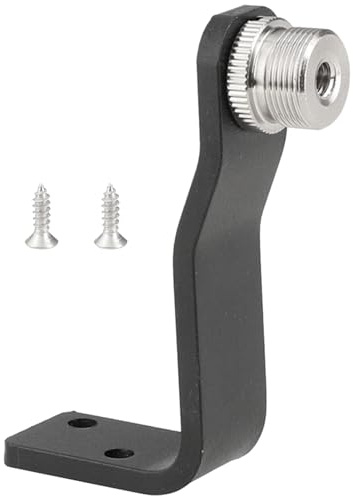 Tmboryuu Standard Microphone Screw Adapter With 5/8inch-27 Male To 1/4inch-20 Female Right Angled Wall Ceiling Mount Studio Microphone Base Adapter
