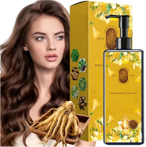 Natural Plant-Based Hair Colour Shampoo,Natural Hair Color Dye to Cover Grey,Permanent Chestnut Brown Ha/ir Dye for Women and Men,Nourishing Colour Shampoo,Her/bal Coloring Cream for H/air Covering
