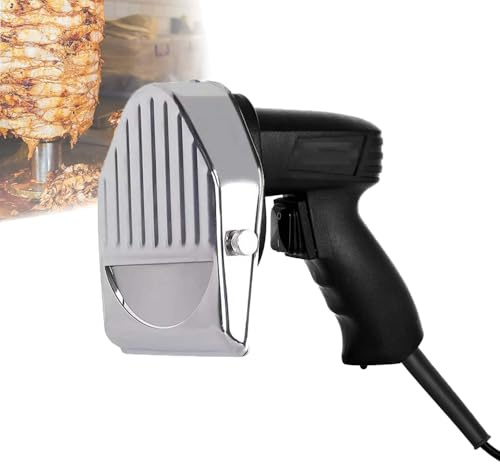 WTRYRN Trancheuse à Kebab électrique sans Fil, Couteau gyroscopique sans Fil, trancheuse à Kebab électrique Longue durée, Deux Lames, épaisseur de Tranche réglable Wiredmodel