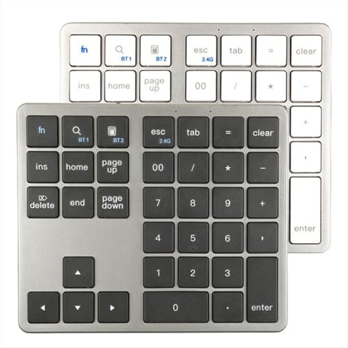 Lafeier Teclado numérico Bluetooth de 2,4 G, ultrafino, inalámbrico, recargable por USB, para iOS, Android, ventana, color negro