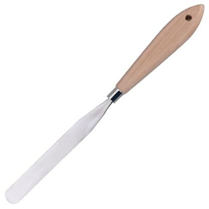 Cabilock Raschietto per Pittura a Olio Set 2 Pezzi Manico in Legno Spatola in Acciaio Inox per Miscelazione Pigmenti Strumento Artistico Durevole per Pittori Professionisti e Studenti