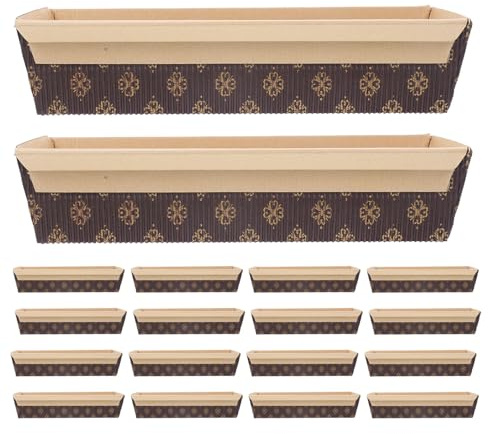 NOLITOY 20 Moldes Rectangulares de Papel para Pan, Pasteles, Aptos para Horno Y Microondas. Resistentes a La Grasa para Panes Rápidos Y Repostería Casera.