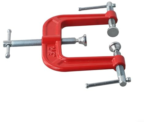 Morsetto in ferro a tre vie tipo G, resistente, 120 x 105 mm, regolabile, per la lavorazione del legno, apertura massima 60 mm, profondità di serraggio 70 mm, versatile strumento di falegnameria per