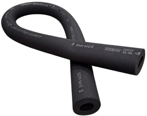 Kautschuk Rohrisolierung 2 Meter schwarz Isolierschlauch Kautschuk Dämmung Eurobatex (13 x 35 mm)