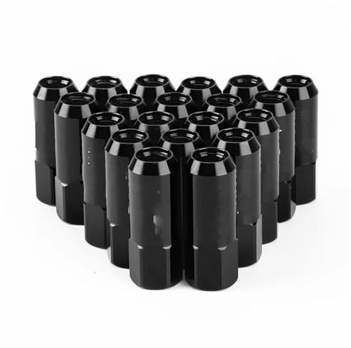 Radbolzen Radschraube 20 Stück Auto-Radmuttern, 60 Mm, M14 X 1,5 Radmuttern, Radschrauben, Radschrauben, Befestigungsschrauben(Schwarz)