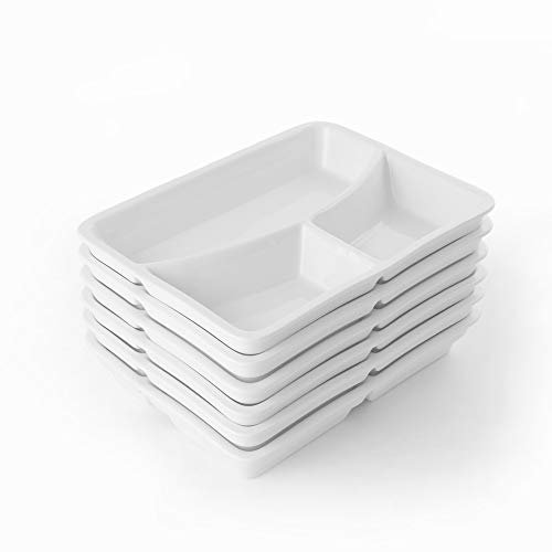 Holst Porzellan GVP 078 Pack 6 - Set di 6 piatti da menù, 23,5 x 17,8 cm, 3 pezzi, colore: Bianco