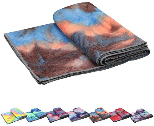 DELIBEST Rutschfestes Yoga-Handtuch, 100 % saugfähige, geruchlose Mikrofaser, für Spoets, Pilates, Standardgröße 61 x 182,9 cm