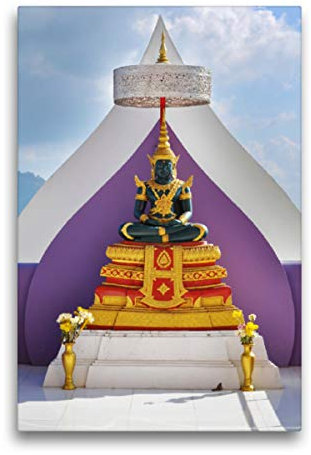 Premium Textil-Leinwand 50 x 75 cm Hoch-Format Tempelfigur, Leinwanddruck von Nadine Büscher