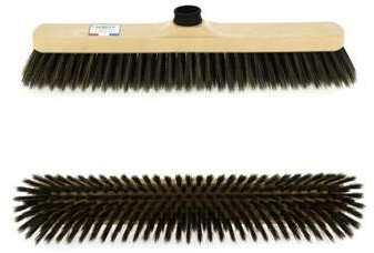 Balai Coiffeur Pour Ménage et Intérieur - Produit et Accessoire de Nettoyage - Soie Grise 38 cm - Support Polypro Caramel - Douille à Vis
