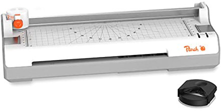 Peach 6 in 1 Laminiergerät A4 inkl. Eckenrunder, Trimmer, Laminierfolien - ABS - geeignet für alle handelsüblichen Folien bis 2x125 mic. - Heiß- & Kaltlaminiergerät - PBP350