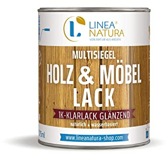 LINEA NATURA Barniz transparente para madera y muebles, sin olor, apto para niños, secado rápido (brillante, 375 ml)