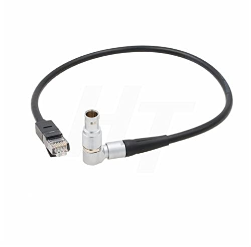 HangTon Teradek COLR Cat5e Ethernet RJ45 Cable to ARRI Alexa Mini Camera 10-Pin Connector (40 cm, rotate right angle 10pin)
