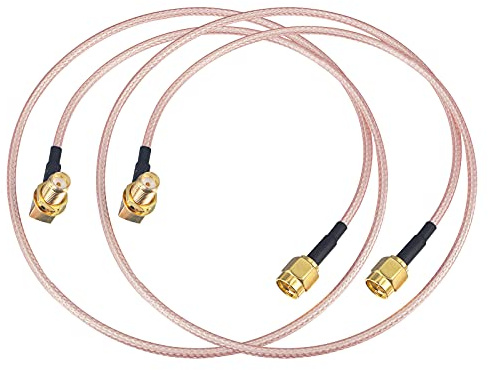 Boobrie Cavo SMA RG316 50cm Maschio a Femmina Coassiale Ad Angolo Retto 90 Gradi per Antenna WiFi Mobile - Connettore Paratia