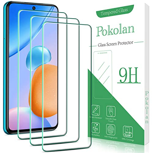 Pokolan 3-Unidades Protector Pantalla para Xiaomi Redmi Note 9S, 9 Pro, Note 9 Pro Max, Cristal Templado, Dureza 9H, 0.33 mm Ultra Transparente, Sin Burbujas, Antiarañazos, Ultra Resistente