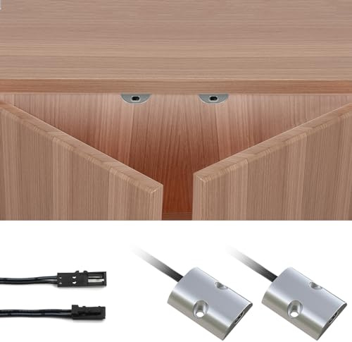 VST DC12/24V 3A Double IR Door Open and Close Sensor Switch Surface Mounted for LED Srtip Light and Under Cabinet Lighting with 12V JST Male and Female (Double Door Sensor, Surface Mount)