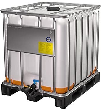 DIE BOX FABRIK IBC Container 1000 Liter mit geprüftem EX-Schutz UN | Regenwassertank auf PE-Palette | IBC-Behälter für sichere Lagerung
