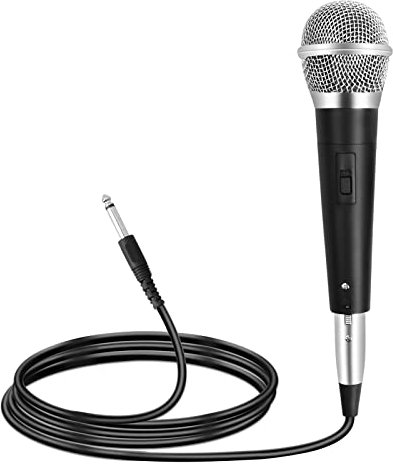Kabelgebundenes Mikrofon mit 3M Kabel, XLR auf Klinke 6,5 MM, Dynamic Microphone Tragbares Gesangsmikrofon, Dynamisches Handmikrofon mit Nierencharakteristik für Karaoke Hochzeit DJ Party (A)