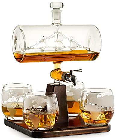 1 ensemble créatif Antique bateau forme carafe rouge vin whisky verre carafe 1 support 1 décanteur 4 tasse combinaison ensemble