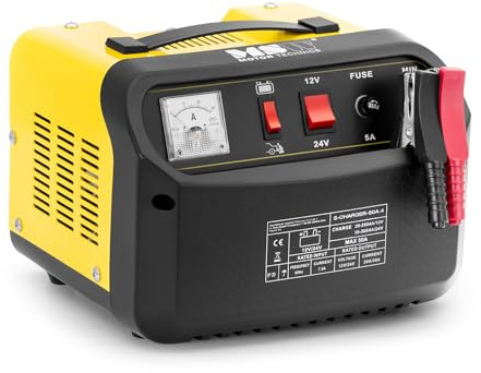 MSW Motor Technics MSW S-CHARGER-50A.4 Chargeur de Batterie de Voiture démarreur de Saut 12/24 V 45 A Chargeur de Batterie de Voiture Compact Chargeur de Batterie Chargeur de Voiture Chargeur de voit