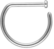 OTHER Piercing Nasenpiercing D-Ring Halbrund Nostril Nasenstecker Nasenring D-Form Damen Herren Nasen-Schmuck Piercings Titan Silber 0,8x8 mm