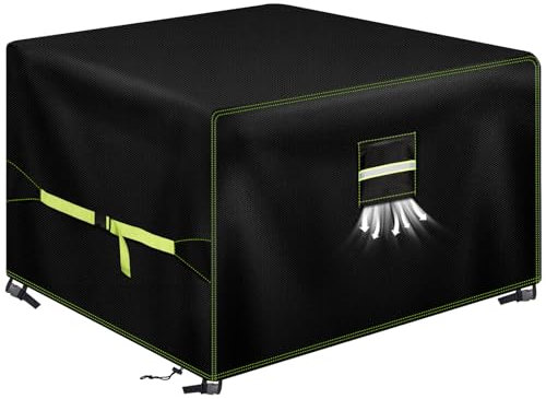 VDISRR Funda Mesa Exterior Impermeable, 600D Oxford Funda para Muebles de Jardín 135x135x75cm, Funda Protectora para Sofa con Salidas de Aire Cubierta de Muebles de Patio Anti Viento, Anti UV
