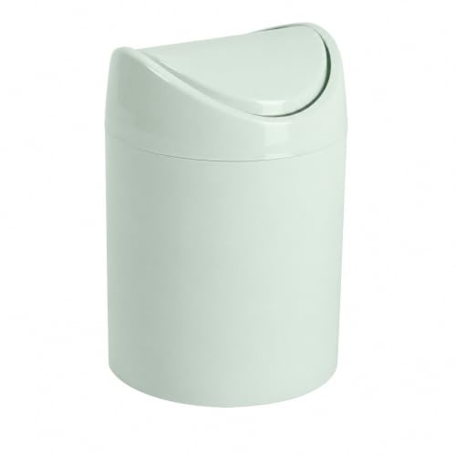 CABLEPELADO Papelera basculante plástico para mesa, Mini Basurero de Mesa, Cubo de Basura para Escritorio, Papelera de Oficina Pequeña, Papelera de Plástico con Tapa Basculante, 1.4 Litros, Verde