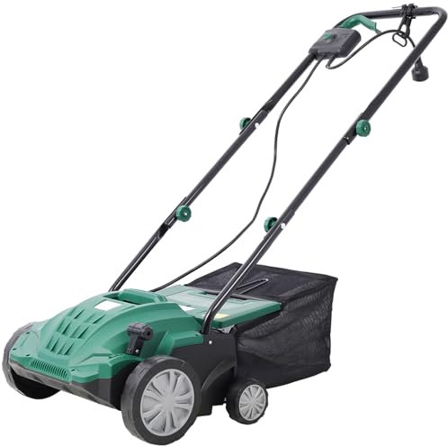 2 in 1 Electric Lawn Dethatcher Scarifier 13-Inch 12 Amp Garden Scarifier with 31.7QT Removable Collection Bag for Lawn Main