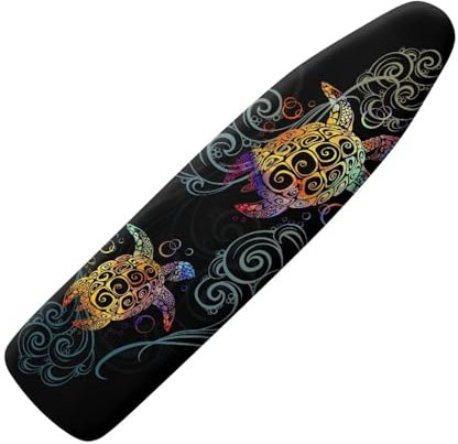 Poceacles Bohemia Bügelbrettbezug mit Schildkrötenmotiv, passend für kleine Standard-Bügelbrettbezüge in voller Größe, extra breit, mit Klettverschluss
