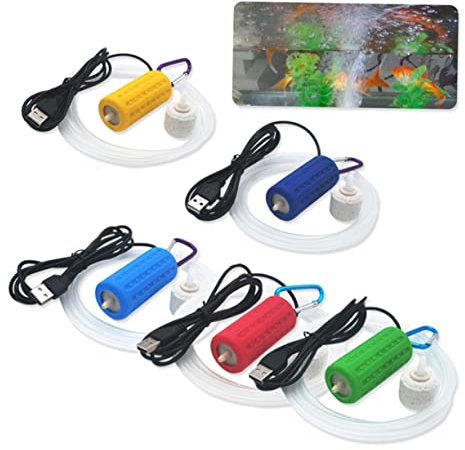 Happyyami USB-Oxygen-pumpe Für Aquarien Ultra-leise Energieeffizient Für Kleine Und Mittlere Fischbecken Mit USB-ladefunktion Und Breiter Kompatibilität Zur Belüftung Von Teichen Und