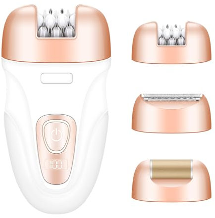 Epilator for Women Cordless & Rechargeable, Epilator Hair Removal with Tweezers, 3 in 1 Epilators with Electric Lady Shaver Razor and Foot File, Hair Removal Device for Arm Leg Underarm Facial Body