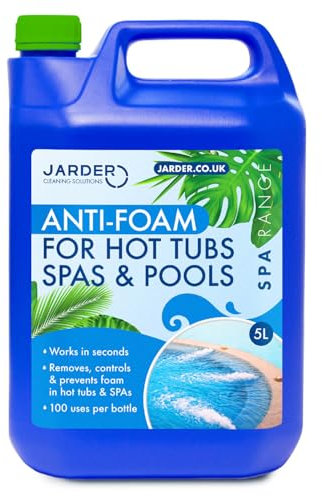 Jarder Anti Foam for Hot Tubs and Spas 5L - Hot Tub Foam Remover - Use on all Hot Tubs and Spas