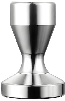 Sharelove Professional Coffee Tamper 53mm Heavy Duty Galvanised Iron Espresso Puck Press with Ergonomic Non-Slip Handle for Home and Office Shop Supplies (Silver) (53mm)