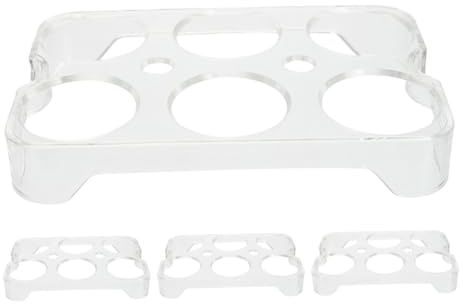 SHINEOFI Huevera para Refrigerador Organizador de Huevos Transparente Almacenamiento de Huevos 4 Piezas Diseño Apilable Práctico y Funcional