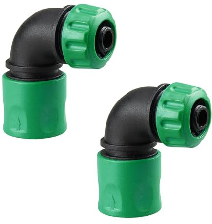 Raccord rapide coudé pour tuyau d'arrosage, raccord de tuyau d'arrosage 1/2, raccord rapide à 90°, accessoires pour arrosage, lavage de voiture (2 vert)