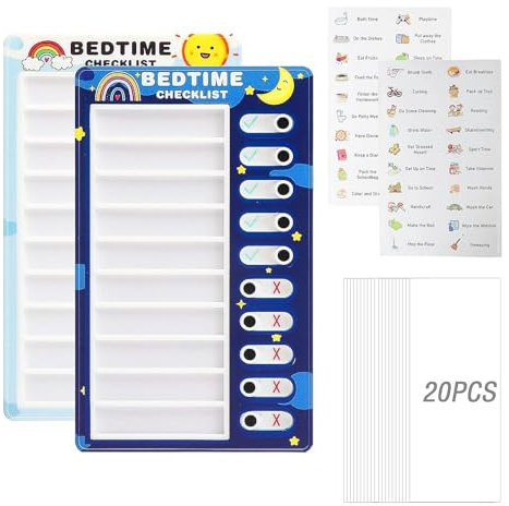 LNSYSNS 2 Pezzi To Do List Bambini con 20 Fogli Intercambiabili, Versatile Tabella Delle Faccende, Agenda Giornaliera Routine Bambini per la Pianificazione Dell'apprendimento e la Gestione del Tempo