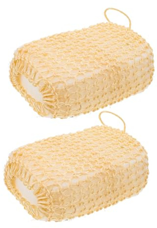 Ipetboom Almohadillas Exfoliantes de Sisal 2piezas para Baño y Ducha, Suaves y Prácticas, Cuerda Elástica, Ideales para Uso en Casa y Cuidado Corporal Infantil
