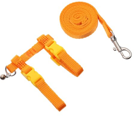 TOYZFRIENDY 2 Stück Pet Harness Brustgeschirr mit Leine für Kleine Haustiere Wie Kaninchen und Hamster Leichtes Langlebiges Zuggeschirr in Orange für Spaziergänge Joggen und
