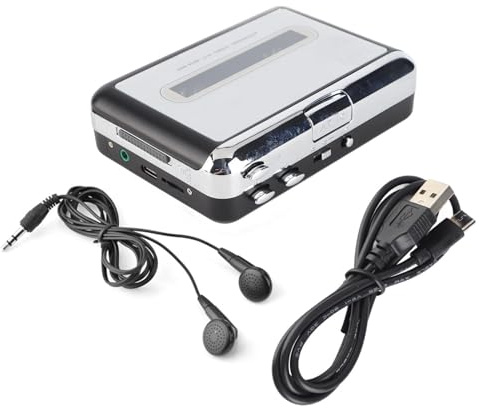 BAFOVY Reproductor de Casete, Convertidor de Reproductor de Cinta USB Portátil con Sonido Estéreo, de Música para Digitalizar Cintas de Casete Mientras Viaja
