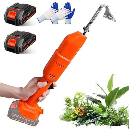 Houe de Cultivateur sans Fil 21 V, Motoculteur Électrique Léger, Double Interrupteur de Sécurité, Outil de Jardinage Électrique pour Ameublir Le Sol, Désherbage, Pelouses, Serres, Remis Two Batteries