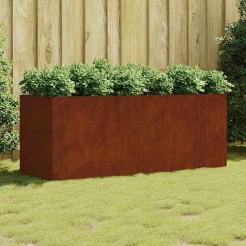 Genérico Jardinera Acero corten 200x80x80 cm, Maceteros y jardineras Marrón,824539