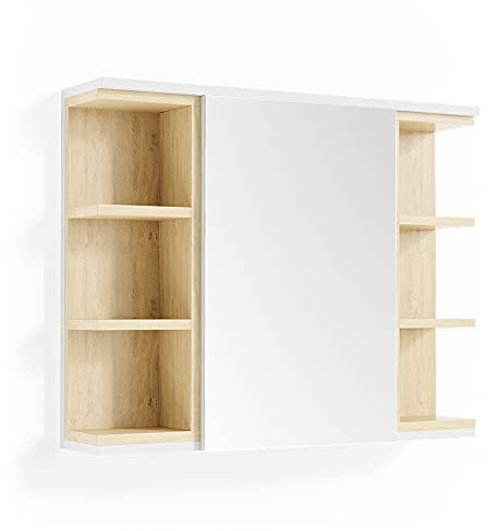 Vicco Badspiegelschrank Aquis, Weiß, 79.6 x 64 cm | zur Aufbewahrung im Badezimmer und kombinierbar mit Aquis