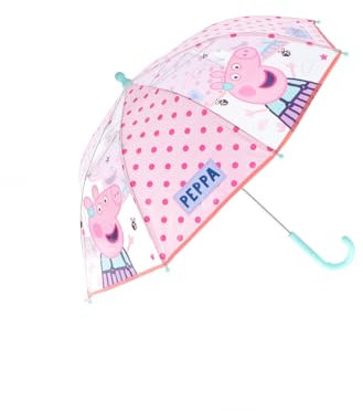 Peppa Pig Parapluie manuel transparent 42 cm, rose, 0