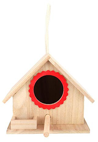 Jarchii Casa de pájaros pintable, construcción Duradera Casa de pájaros Pájaro de Pino para pájaros Estación de alimentación Parada de Descanso Opción Interiores o Exteriores(#1)