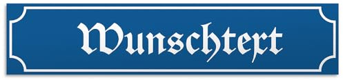printplanet® - Straßenschild mit Text selbst gestalten - Kunststoff-Wegweiser mit Wunschnamen personalisieren und bedrucken - Größe 52 cm x 11 cm - Variante Nostalgie